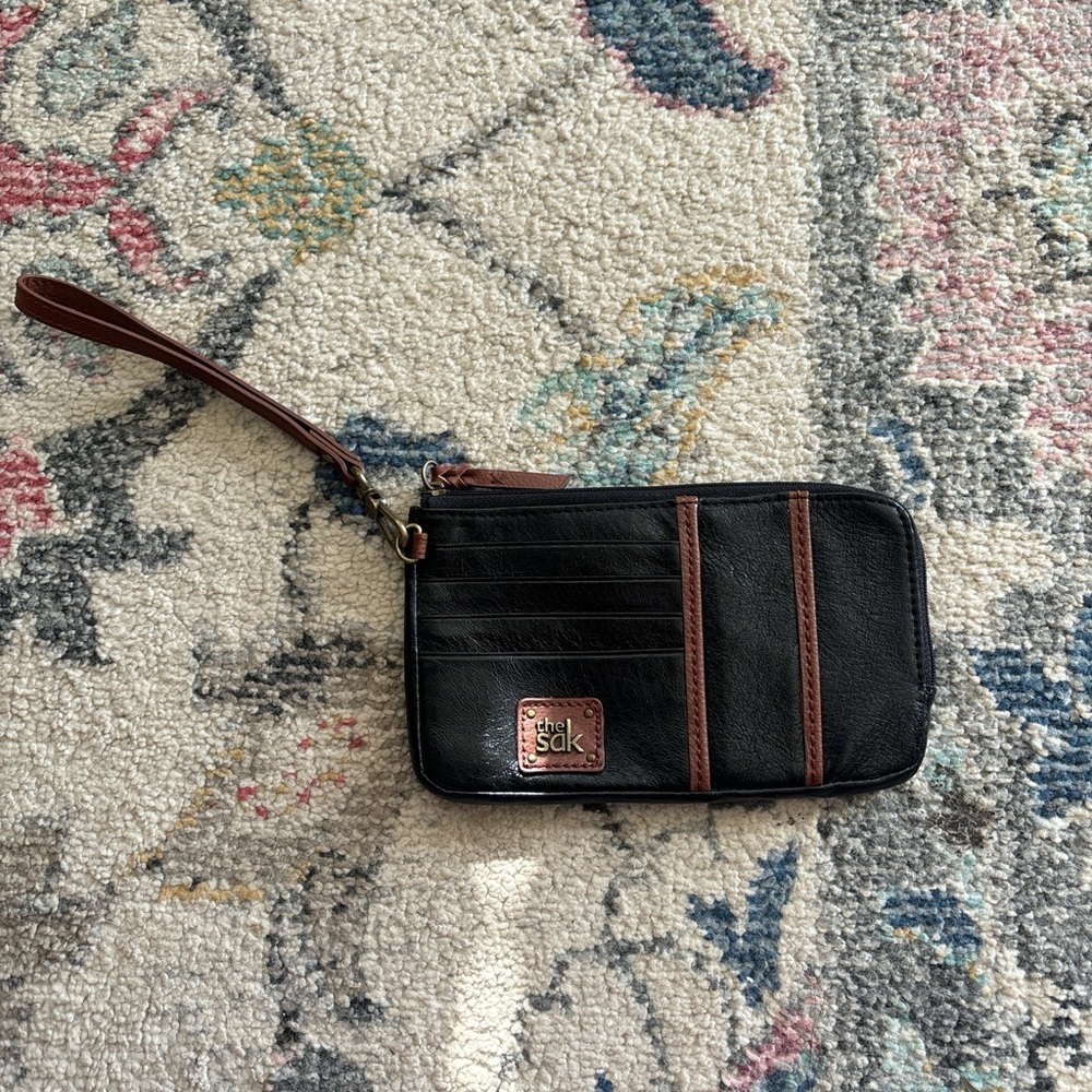 VINTAGE The Sak Black and Brown Wristlet